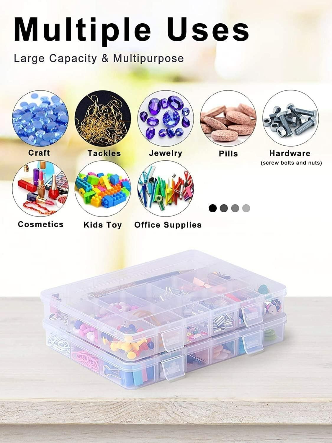 Multipurpose 36 Grid Cells Storage Box with Removable Dividers