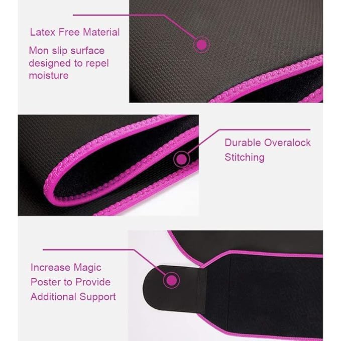 Sweat Slim Belt for Women and Men, Tummy Trimmer Body Shapewear, Waist Trainer, Adjustable, Black and Pink Belt