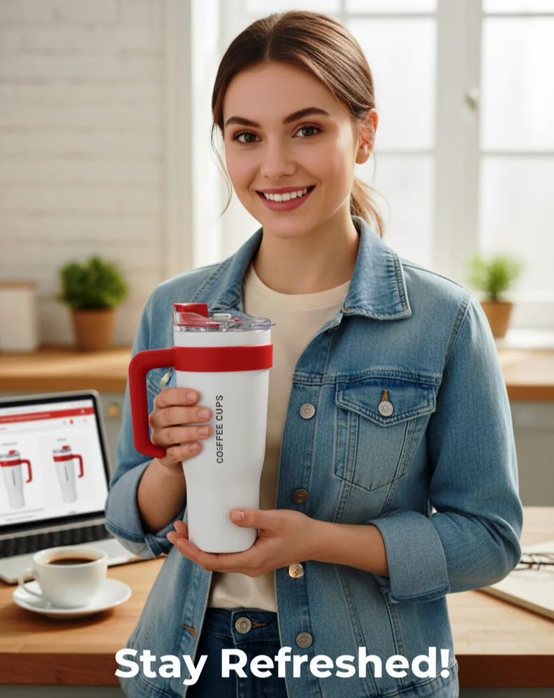 Tumbler with Lid and Straw - New Year Sale – Buy This Insulated Mug & Get a Surprise Gift! 🎁